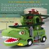 NEXTAKE 2-in-1 Light-Up Dino Truck Toy Set  Motorized Ferris-Wheel Ramp & Stunt Car, Music LED Effects, STEM Take-Apart Build Play, Dinosaur Gift for Toddlers Boys Girls Ages 3-8(Tyrannosaurus) view 2