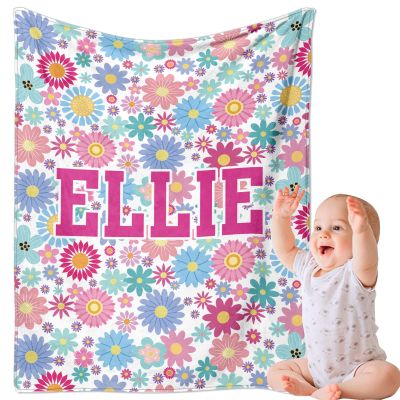 Corissy Ships Next Day, Personalized Baby Blankets, Custom Baby Blanket with Name for Girls,Gift for Chrismas Birthday Memorial Day, Customized Flannel Blanket for Kids Adults 50"X60"