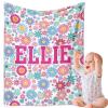 Corissy Ships Next Day, Personalized Baby Blankets, Custom Baby Blanket with Name for Girls,Gift for Chrismas Birthday Memorial Day, Customized Flannel Blanket for Kids Adults 50"X60" view 1