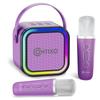 Contixo KS1 Mini Karaoke Machine for Kids, Portable Bluetooth Speaker with 2 Wireless Microphones & Dynamic Lights for Boys & Girls, Home Party Entertainment Toy (Purple) view 1