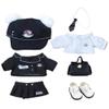 niannyyhouse 20cm Plush Doll Clothes Hat Coat Skirt Trousers Shirt Tie Bag Shoes College Uniform 8in Doll Dressup (Black-A1) view 1