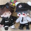 niannyyhouse 20cm Plush Doll Clothes Hat Coat Skirt Trousers Shirt Tie Bag Shoes College Uniform 8in Doll Dressup (Black-A1) view 3