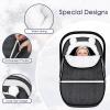Winter Carseat Cover for Baby Girl Boy, Super Warm & Windproof Protect Baby from Cold Weather, Plush Fleece Infant Car Seat Canopy, Black view 3