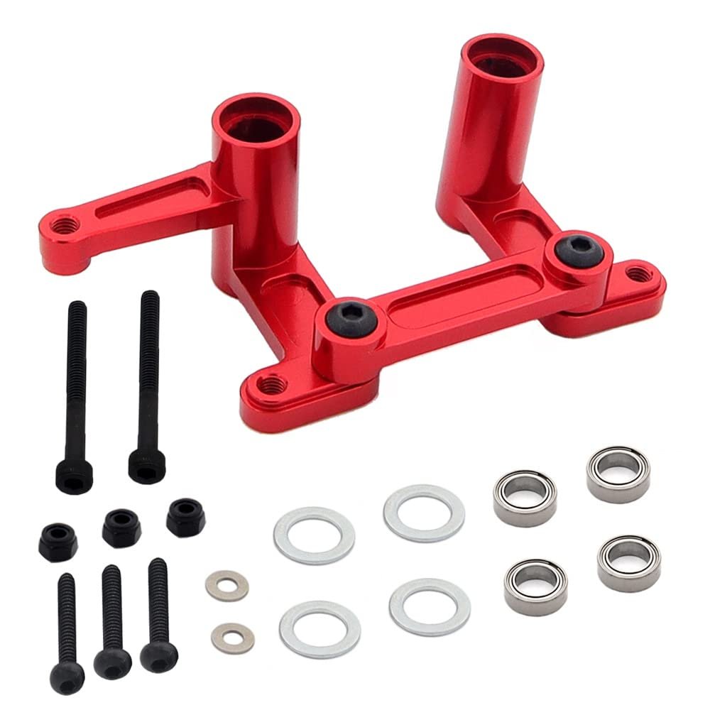 for Traxxas 2WD for Slash for Rustler for Bandit F-150 Metal Steering Group(Red)