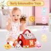 Baby Toys 0-6 6-12 Months, Plush Big Red Barn with Farm Animals, Soft Sensory Toys with Crinkle, Rattles for 0-3-6-9-12 Month Newborn Infant, Christmas Easter Birthday Gifts for Baby Boys Girls view 2