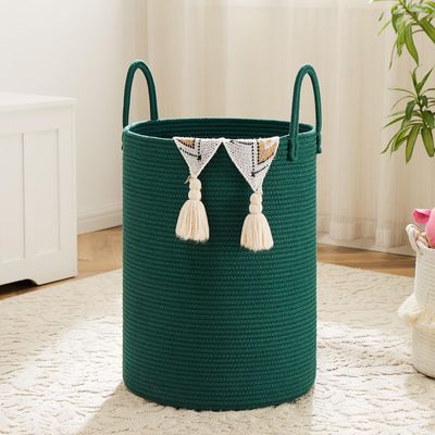 Artfeel Laundry Basket,Woven Cotton Rope Laundry Hamper,60L for Decorative Storage of Dirty Clothes,Toys and Blankets in Bathroom,Baby Room and Living Room
