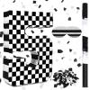 Lewtemi Race Car Number 5 Piata Small Checkered Race Car Birthday Party Decoration Black and White Racing Piata with Stick Confetti Eye Mask for Celebration 15.3 x 10.6 x 2.8 Inch view 1