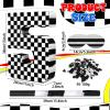 Lewtemi Race Car Number 5 Piata Small Checkered Race Car Birthday Party Decoration Black and White Racing Piata with Stick Confetti Eye Mask for Celebration 15.3 x 10.6 x 2.8 Inch view 2