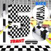 Lewtemi Race Car Number 5 Piata Small Checkered Race Car Birthday Party Decoration Black and White Racing Piata with Stick Confetti Eye Mask for Celebration 15.3 x 10.6 x 2.8 Inch view 4