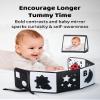 Black and White Baby Books for Newborn - Tummy Time Mirror & Sensory Toys Soft Montessori Toy for Infant Visual Stimulation, Brain Development & Early Learning - High Contrast Toys for 0-6 Months view 2