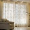 HooHero White Simple White Feather Embroidery Luxury 50 Wide Sheer Curtains Living Room Home Decoration view 2