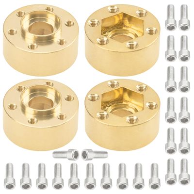 Vgoohobby RC Brass Weights 12mm Hex Hub Extended Adapters for 1.9/2.2inch Beadlock Wheel Rim Compatible with Axial SCX10 90046 Redcat TRX4 Gen7 D90 CC01 1/10 RC Crawler (Yellow,9mm)