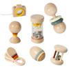 7 PCS Wooden Baby Toys Set - Organic Infant Rattles Newborns 0-6 Month & Montessori-Inspired Musical Instruments for 0-12 Month - Natural Toddler Developmental Toys view 1