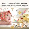 7 PCS Wooden Baby Toys Set - Organic Infant Rattles Newborns 0-6 Month & Montessori-Inspired Musical Instruments for 0-12 Month - Natural Toddler Developmental Toys view 2