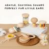 7 PCS Wooden Baby Toys Set - Organic Infant Rattles Newborns 0-6 Month & Montessori-Inspired Musical Instruments for 0-12 Month - Natural Toddler Developmental Toys view 3