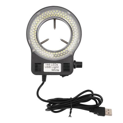 144 LED Beads Bright Microscope Light, Adjustable Brightness, USB Powered, Compatible with 23.5-64mm Lens Diameter, Ideal for Various Stereoscopic Microscopes, Upgraded to 144