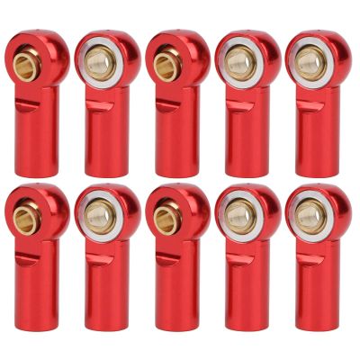 Alomejor RC Ball Joint Screw Metal Rod End Replacement Kit 1/10 RC Car Pull Connecting Rod for SCX10 (Red)