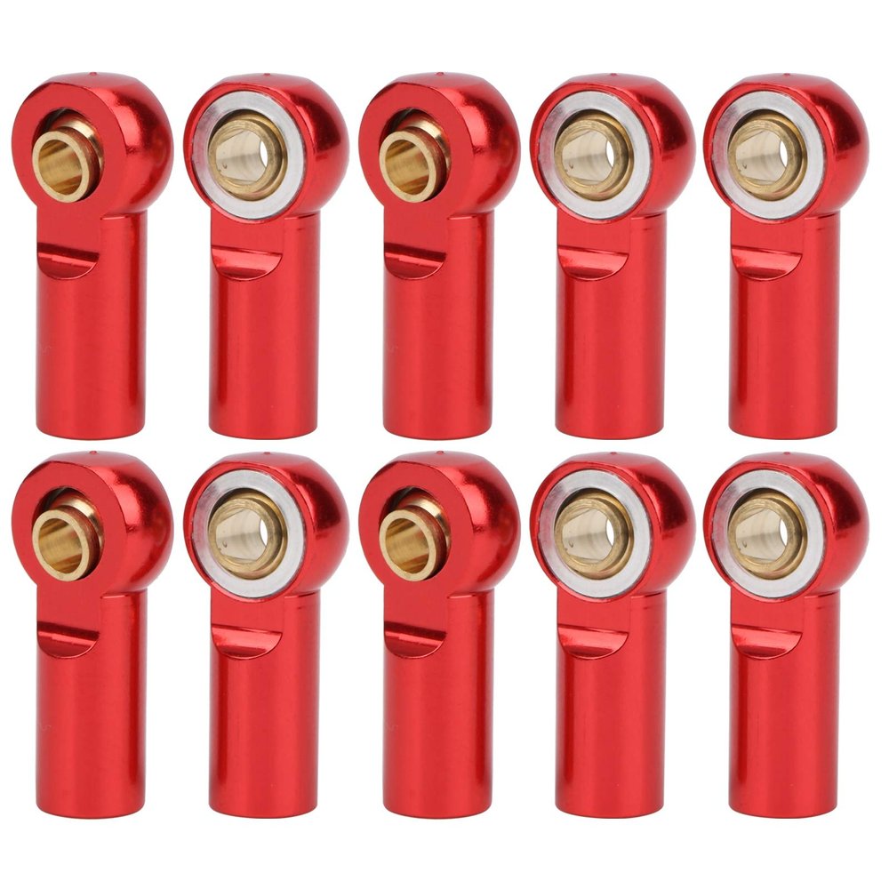 Alomejor RC Ball Joint Screw Metal Rod End Replacement Kit 1/10 RC Car Pull Connecting Rod for SCX10 (Red)