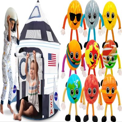 ArtCreativity Outer Space Pop up Play Tent & Bendable Planets Set