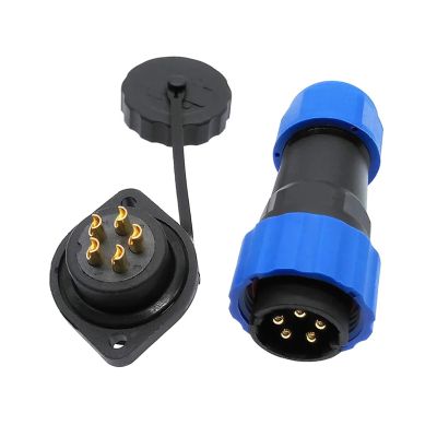 QXCIVR SP20 Water.Proof Connector 2 Hole Flange Outlet 2/3/4/5/6/7/8/9/12/14Pin IP68 Cable Connector(3 pin)
