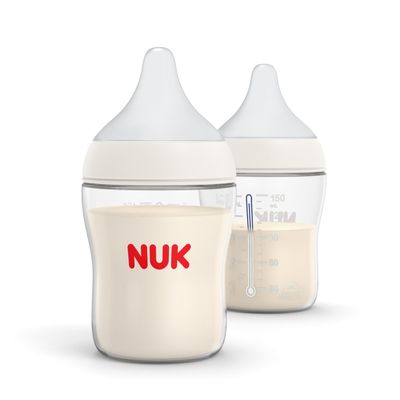 NUK Perfect Match 2-in-1 Natural and Anti-Colic Bottle with Slow Flow, Wide, Adaptable Nipple, 5oz., 2 Pack