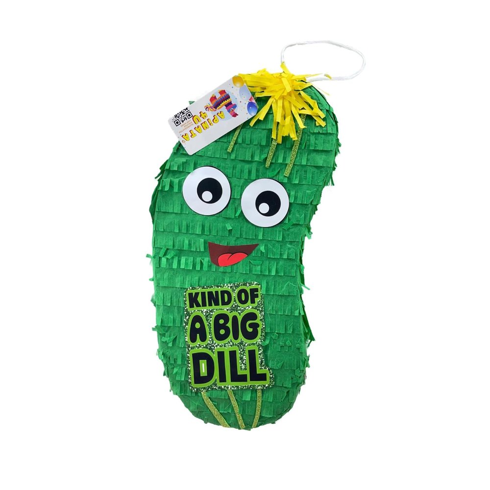 APINATA4U 20" Pickel Piata - Kind of Big Dill or No Big Dill - Cucumber Pinata for Bachelorette & Night Out Veggies Birthday Party Celebrations