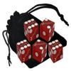 Wide Selection Authentic Las Vegas Casino Dice Craps Stick Sets with Matching Serial Numbers 5-Dice ... Plus Storage Pouch (Horseshoe - Red Frosted) view 1