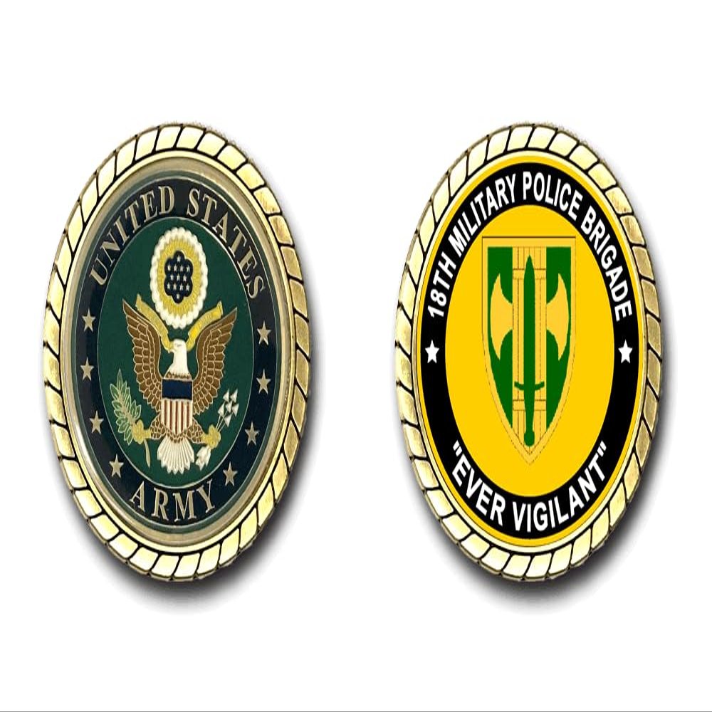 Military Productions US Army 18th Military Police Brigade Ever Vigilant Challenge Coin