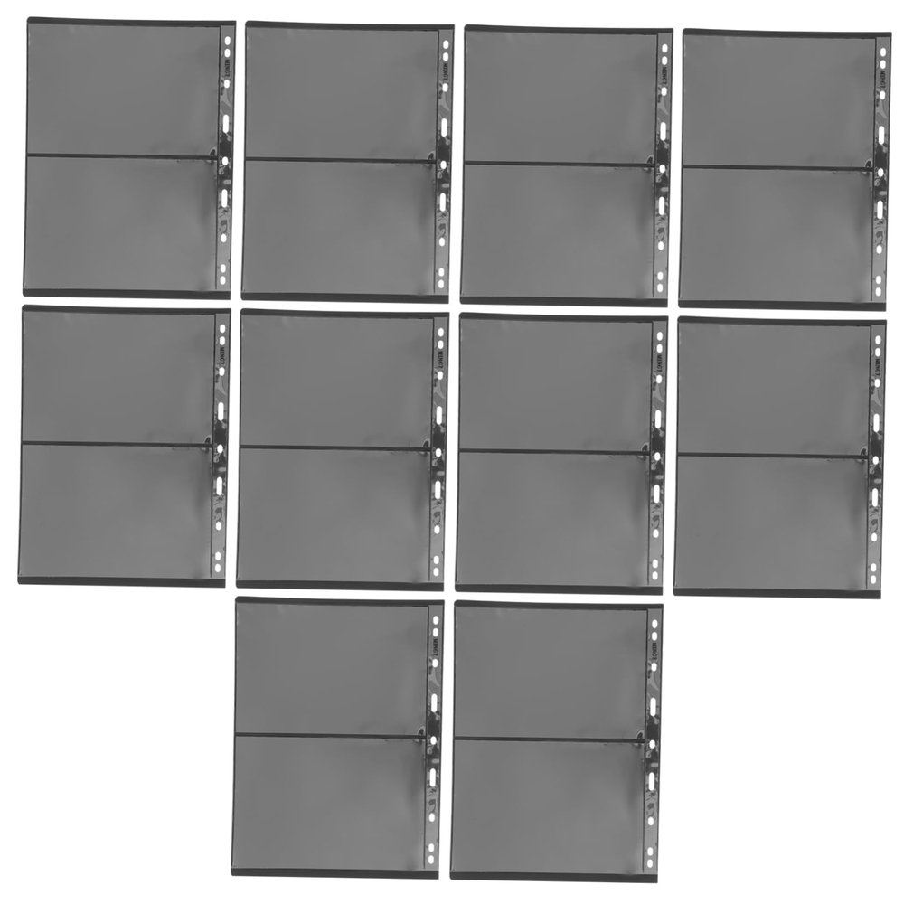 TEHAUX 10pcs PVC Stamp Collecting Pages Double-Sided Album for Coins Game Cards Stickers and Stamps Storage for Collectors
