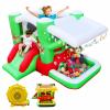 Wohh Christmas Jump 'n Slide Inflatable Bouncer for Kids Complete Setup with Blower - 80" x 91" Play Area - 55" Tall view 1
