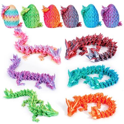 SHUWND 3D Printed Dragon Eggs - 6PCS Mini Articulated Baby Dragon Toys, Mystery Fidget Egg Set for Kids & Adults, Easter Basket Stuffers and Essentials