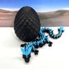 Glow in The Dark Crystal Dragon Egg, 3D Printed Glow in The Dark Black and Blue Crystal Dragon Fidget Toy, Executive Office Home Decor GD003A view 2