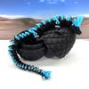 Glow in The Dark Crystal Dragon Egg, 3D Printed Glow in The Dark Black and Blue Crystal Dragon Fidget Toy, Executive Office Home Decor GD003A view 3
