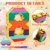 Adecortalk Rainbow Number 8 Pinata Rainbow Pinata with Bat Stick Blindfold for Kids 8th Birthday Party Supplies Fiesta Centerpieces Anniversary Celebrations (16.1 x 10.6 x 3.2 Inches) view 2