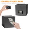 Stainless Steel Piggy Bank for Adults with Combination Lock, Reusable Metal Money Saving Box, Unbreakable Savings Bank for Cash and Coins (Black, 7.9 inch) view 4