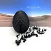 Glow in The Dark Crystal Dragon with Dragon Egg, 3D Printed Glow in The Dark Black and White Crystal Dragon, Fidget Dragon Toy, Executive Office Home Decor GD004 view 1