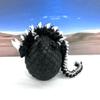 Glow in The Dark Crystal Dragon with Dragon Egg, 3D Printed Glow in The Dark Black and White Crystal Dragon, Fidget Dragon Toy, Executive Office Home Decor GD004 view 4