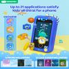 KOKODI Kids Smart Phone Toys, Touchscreen HD Dual Camera Cell Phone for Kids, Birthday Gifts Dinosaur Toddler Play Phone for Boys 3-10, Travel Learning Toy with 8GB SD Card(Navy Blue) view 3