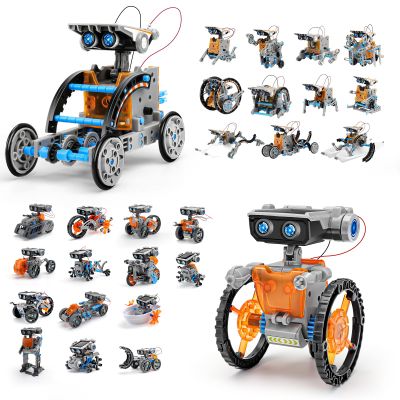 Bundle - 2 Items: Sillbird STEM 15-in-1 and 12-in-1 Solar Robots Education Toys for Boys Age 8-13