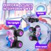 DYODYORC Remote Control Car, 2.4Ghz All Terrain Monster Truck, RC Truck with Music, 3 Lighting Effects, 360 Stunt Capable, 2 Batteries Ready to Run, Toy Gifts for Boys and Girls (Pink) view 4