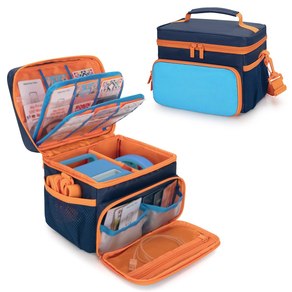 Carrying Case Compatible with Yoto Player (3rd Generation), Card Holder Hold Up to 30 Cards, Travel Storage Bag for Bluetooth Audio Speaker & Headphone Accessories, Blue (Case Only) Patented Design