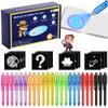 inkipen Invisible Ink Pen 24Pcs+ Notebooks, Spy Pens with UV Light, Magic Marker, Classroom Prize, Birthday Party Favors for Kids 8-12, Kids Stocking Stuffers view 1