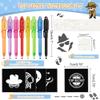inkipen Invisible Ink Pen 24Pcs+ Notebooks, Spy Pens with UV Light, Magic Marker, Classroom Prize, Birthday Party Favors for Kids 8-12, Kids Stocking Stuffers view 2