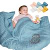 GELLEDI Personalized Muslin Swaddle Blanket - Wrap Your Baby in Softness! The Perfect, Thoughtful Gift for Newborns and Baby Showers!Dark Blue view 1