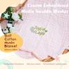 GELLEDI Personalized Muslin Swaddle Blanket - Wrap Your Baby in Softness! The Perfect, Thoughtful Gift for Newborns and Baby Showers!Dark Blue view 2