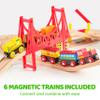 110PCS Wooden Train Set - Toy Magnetic Trains with Wooden Track Set for Kids Ages 3-8, City Scene Railway Set, Perfect Christmas Birthday Gift for Grandkids Toddlers Boys Girls view 4