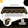 10PCS Happy New Year Tablecloth, Disposable Black Gold NYE Party Tablecloth Decorations, Rectangular Plastic Table Cover NYE Theme Party Supplies for Decorations, 108 x 54 view 2