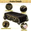 10PCS Happy New Year Tablecloth, Disposable Black Gold NYE Party Tablecloth Decorations, Rectangular Plastic Table Cover NYE Theme Party Supplies for Decorations, 108 x 54 view 4