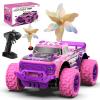 iDrone Remote Control Car for Girls: 1:20 Scale Pink Purple Rc Truck with LED Light and DIY Windmills - 20Km/h All Terrain Fast RC Cars, 2.4GHz Monster Truck Toys for Kids Gift view 1