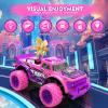 iDrone Remote Control Car for Girls: 1:20 Scale Pink Purple Rc Truck with LED Light and DIY Windmills - 20Km/h All Terrain Fast RC Cars, 2.4GHz Monster Truck Toys for Kids Gift view 2